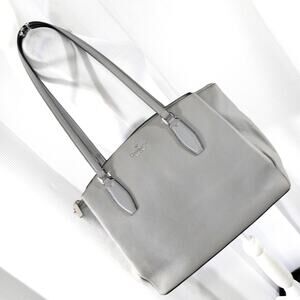NWOT! KATE SPADE! DOVE GRAY SAFFIANO LEATHER DUAL HANDLE LG BAG, PURSE, TOTE!